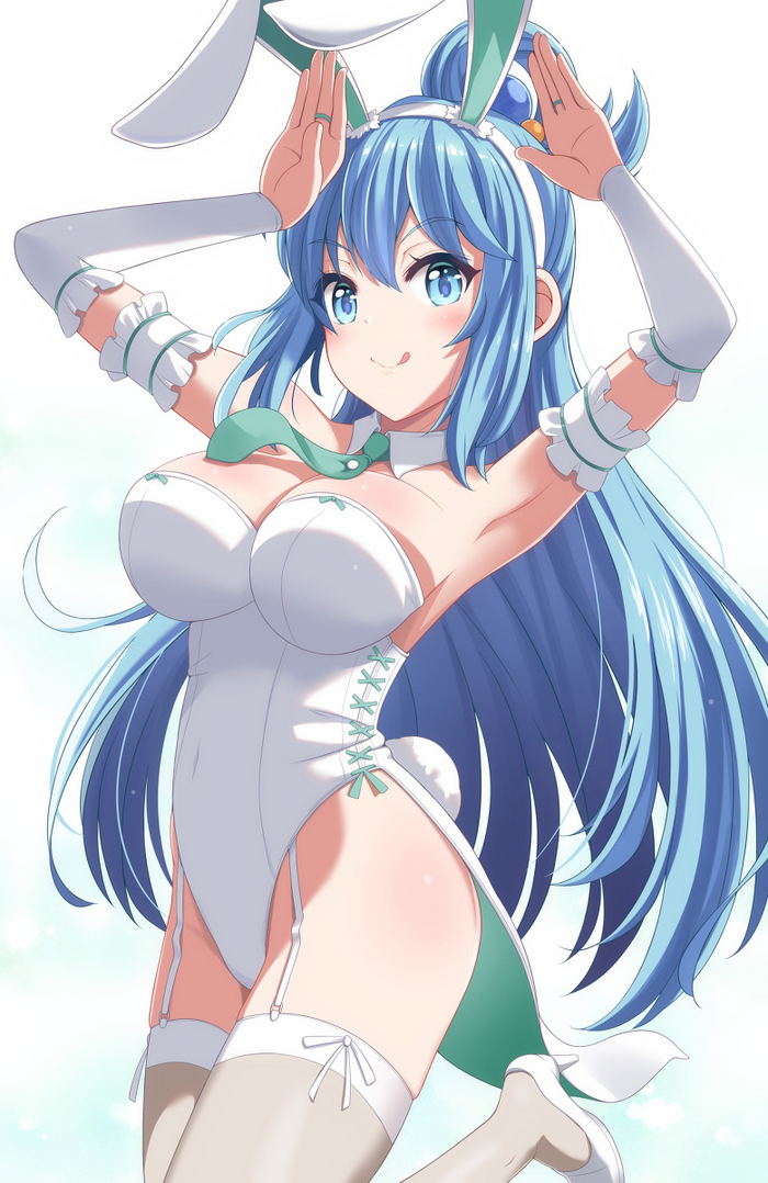   , Anime Art, Konosuba, Aqua, Bunnysuit