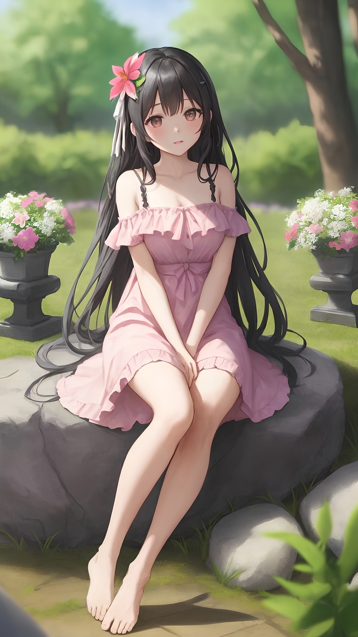 Pink dress , Anime Art,  , Stable Diffusion, , ,   , 