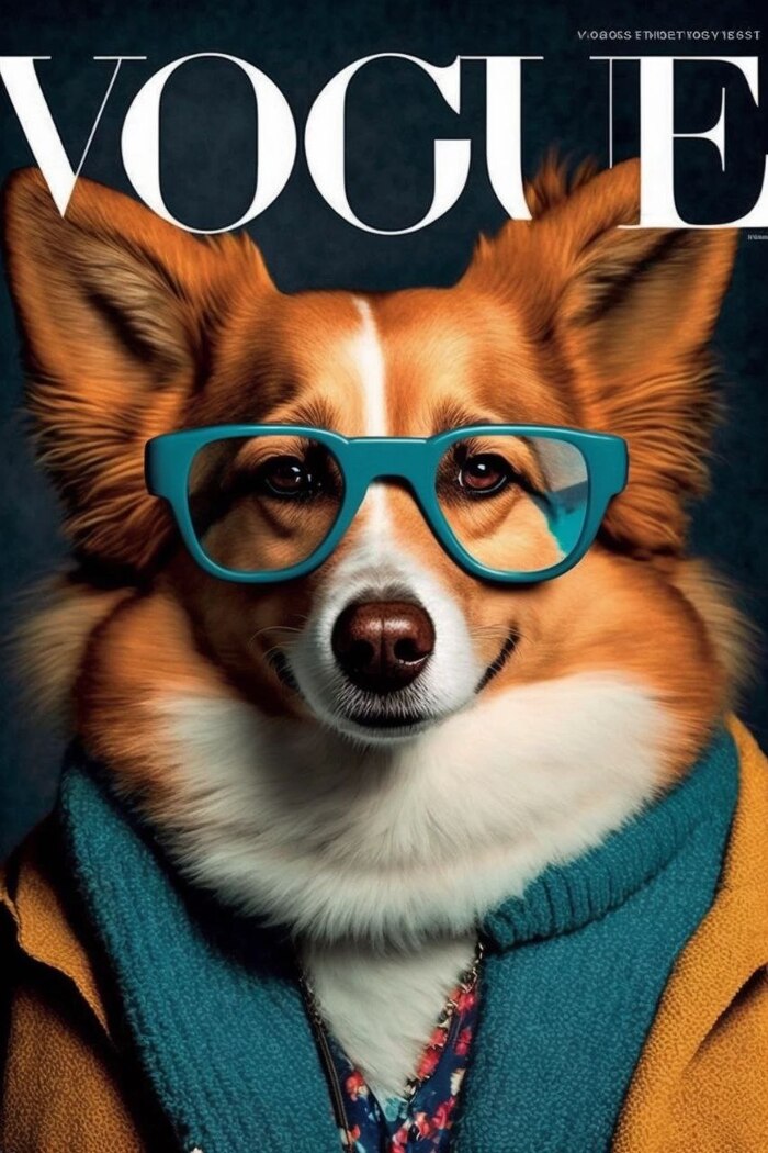 Doggy Vogue:      , Digital, , , Midjourney, Stable Diffusion,  , , , 