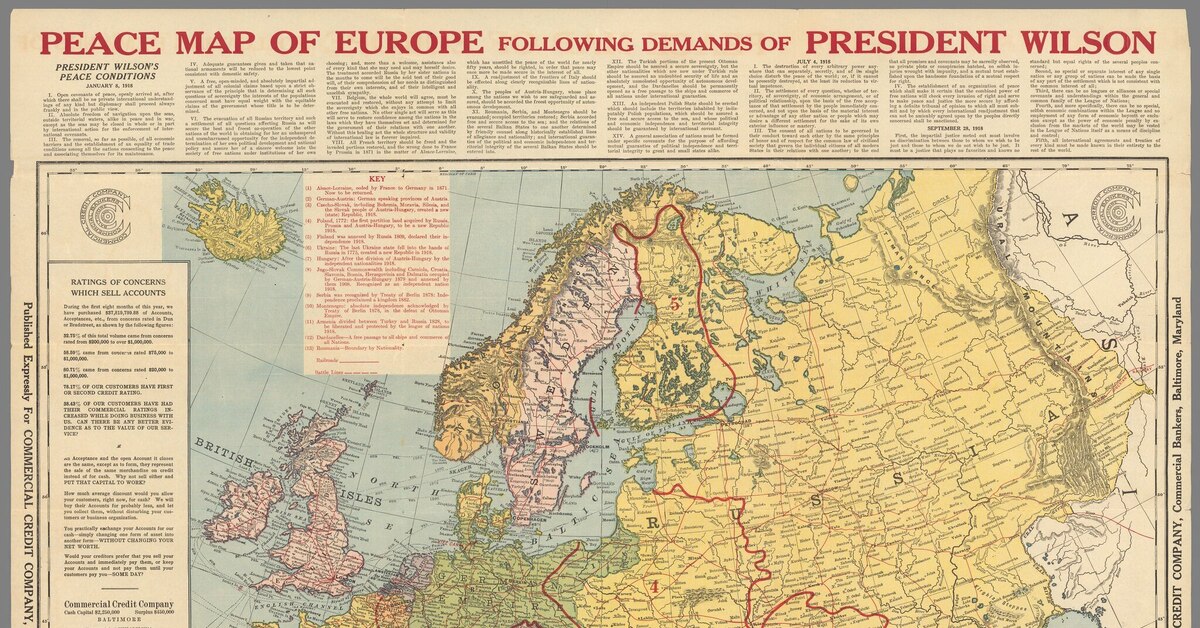 Европа в 1918 году карта