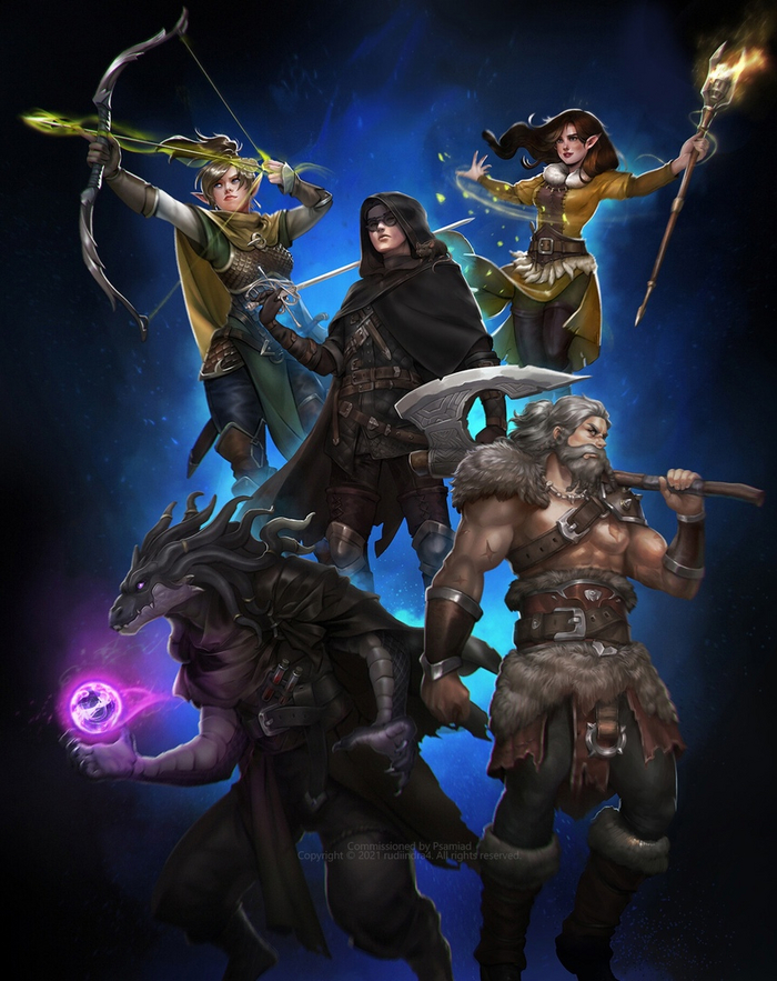 Партия ДнД персонажей от художника Rudi Indra A
