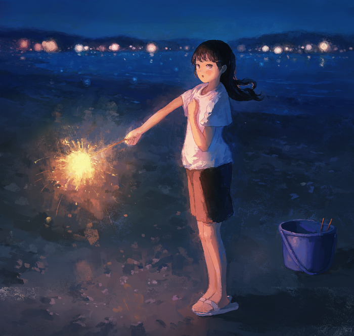   , Anime Art, Original Character, Fjsmu,  
