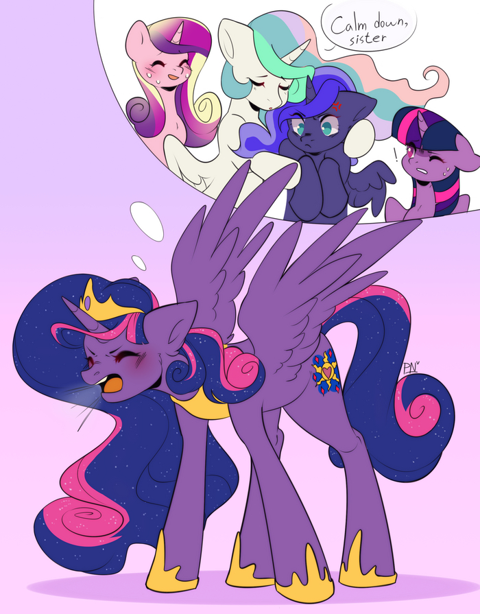 Queen Galaxia My Little Pony, Ponyart, Original Character, Princess Cadance, Princess Celestia, Princess Luna, Twilight Sparkle, Pledus