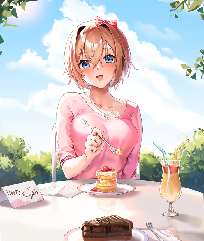    Anime Art, , , Doki Doki Literature Club, Sayori,  