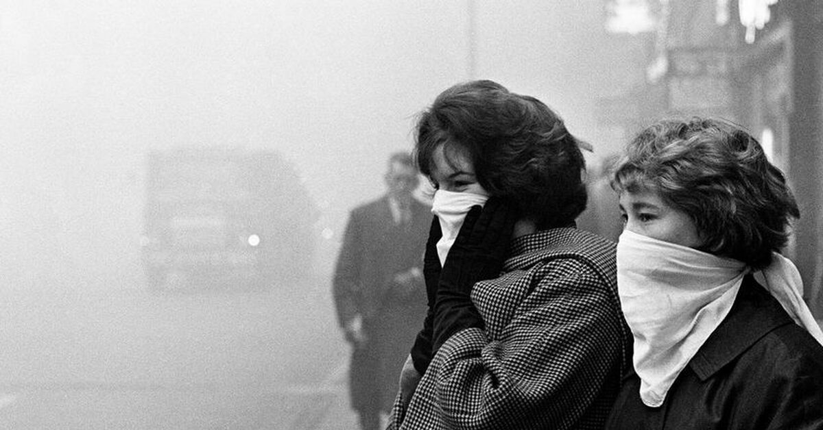 Организация смог год. Смог в Лондоне 1952. Великий Лондонский смог. Смог 1952 года Лондон. Великий смог в Лондоне.