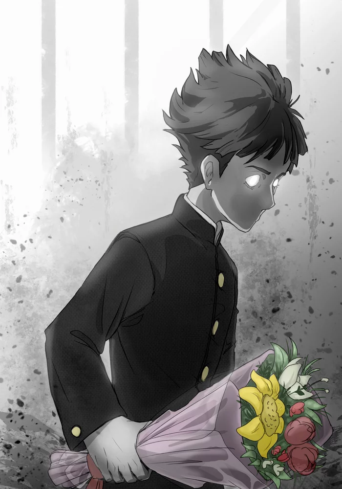 Моб Рисунок, Художник, Рисование, Арт, Anime Art, Mob Psycho 100, Photoshop, 2D, Цифровой рисунок, Digital