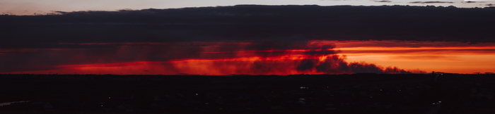 Степной пожар и закат