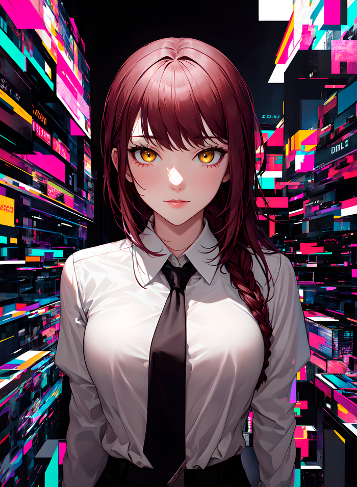 Makima stable diffusion Аниме, Stable Diffusion, Chainsaw Man, Манга, Makima, Длиннопост, Арты нейросетей