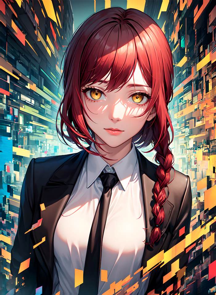 Makima stable diffusion Аниме, Манга, Chainsaw Man, Stable Diffusion, Makima, Длиннопост, Арты нейросетей