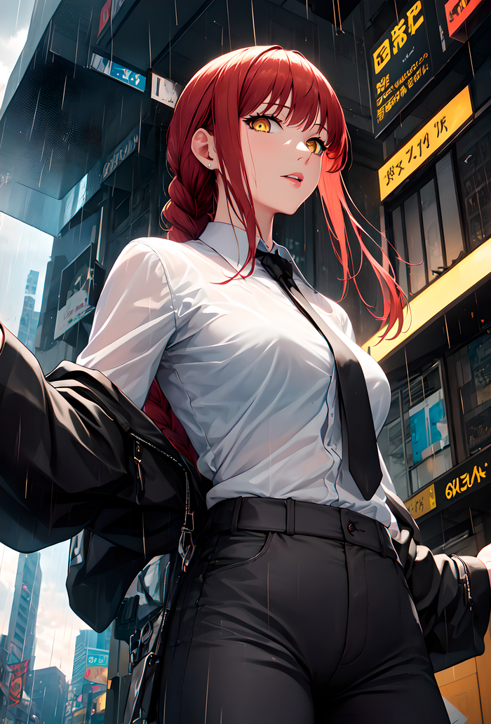 Makima stable diffusion Аниме, Манга, Chainsaw Man, Stable Diffusion, Makima, Длиннопост, Арты нейросетей