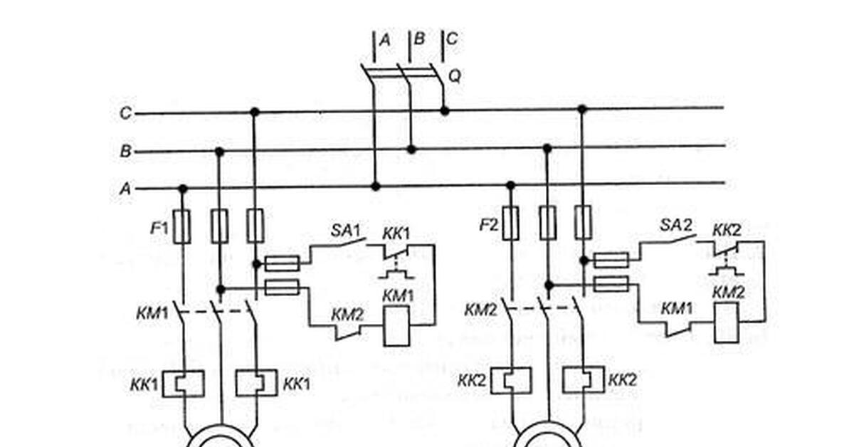 Схема включения электродвигателя