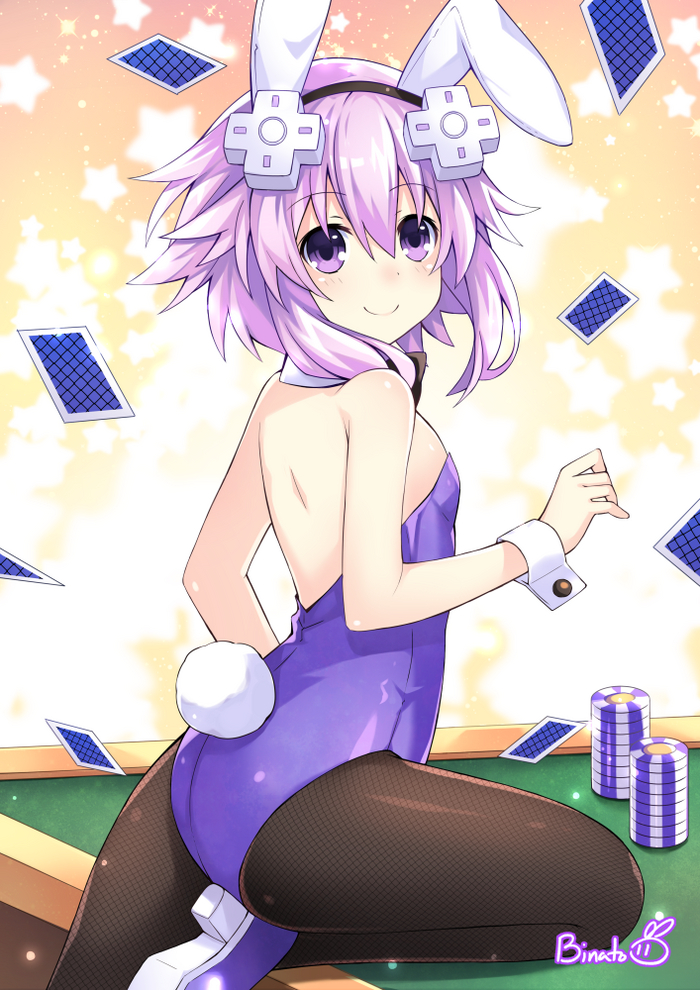 Neptune Anime Art, Hyperdimension Neptunia, Neptunia, Neptune, Bunnysuit, Bunny Ears, Bunny tail, Binato_lulu