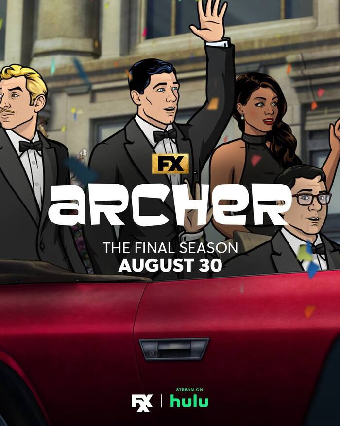 Постер четырнадцатого сезона мультсериала Арчер.Он станет для проекта последним.Премьера состоится 30 августа Archer, Мультсериалы, FX