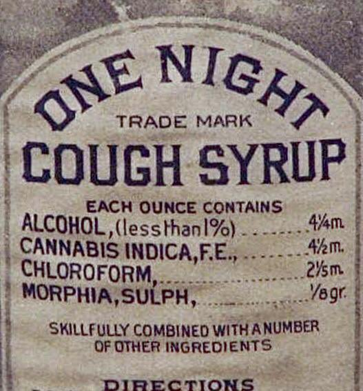 Ингредиенты сиропа от кашля One Night, изготовленного в конце 1800-х годов Интересное, Познавательно, Reddit, Сироп от кашля