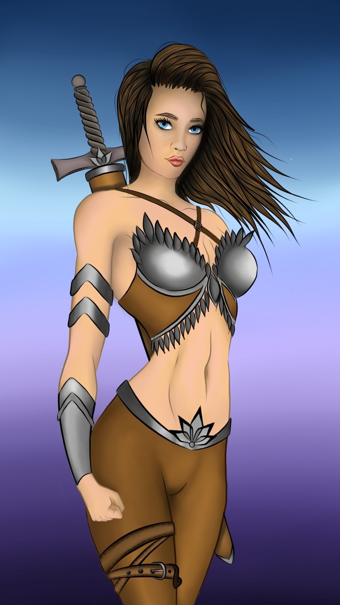 Warrior girl , , 2D, Digital