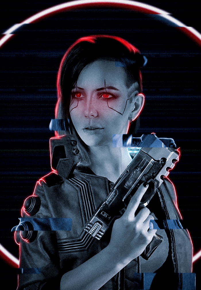    Cyberpunk Cyberpunk 2077, , , Retrowave, Photoshop, , 