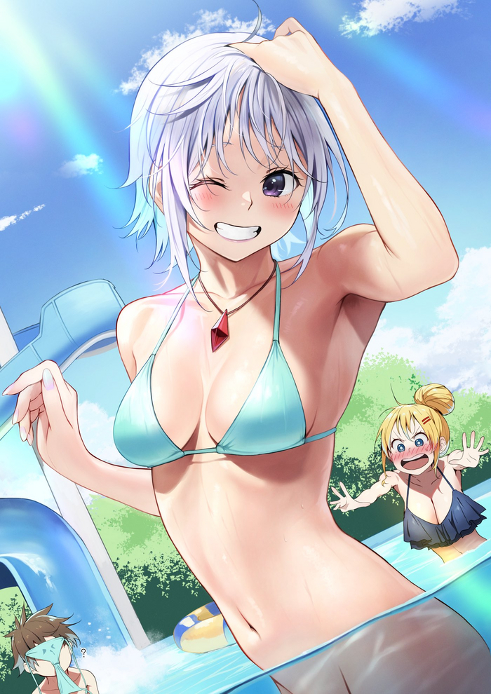    Anime Art, , Konosuba, Chris, Darkness, Satou Kazuma, , Bhive003