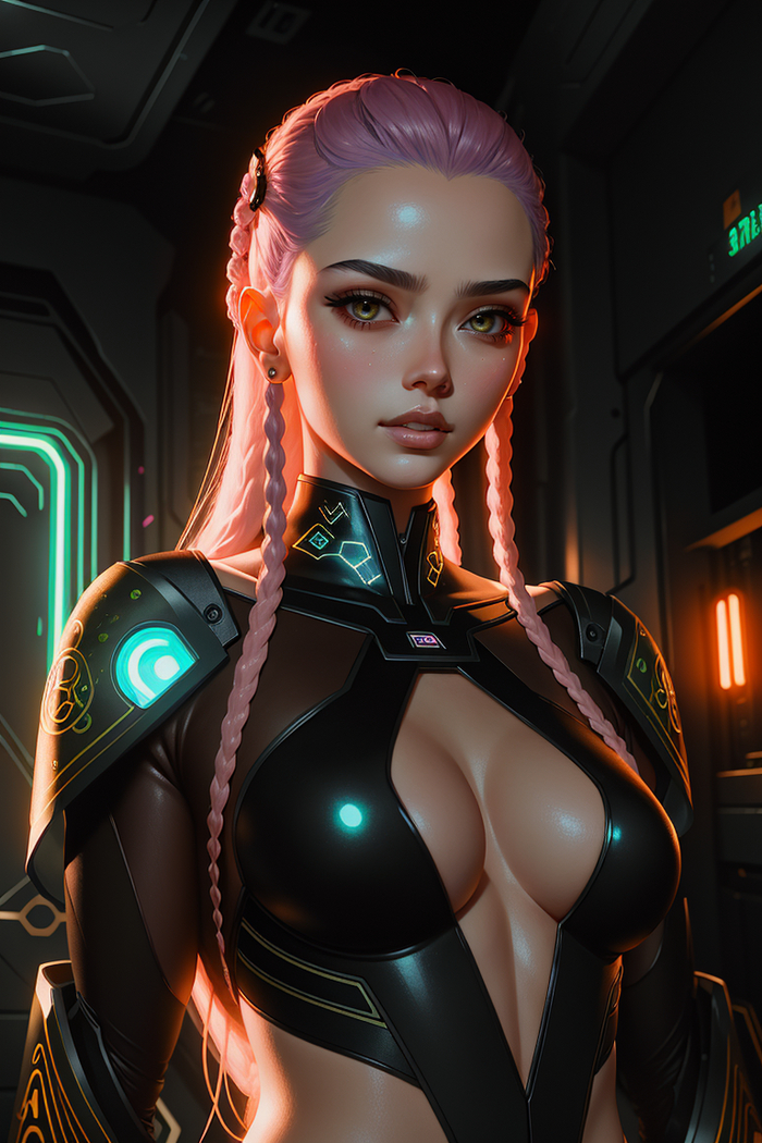 Cyberpunk girl Stable Diffusion,  ,    , ,  , , 2D,  , , , Si-fi,   , 