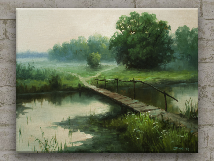 "Мостик" 24х30 см.холст, масло