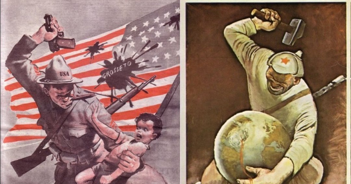 Все страны боялись. СССР против США. Плакаты времен холодной войны.