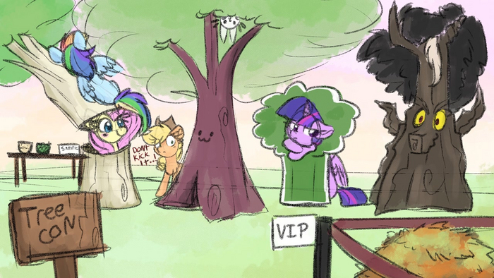 Welcome to Tree Con!! My Little Pony, Fluttershy, Twilight Sparkle, Applejack, Rainbow Dash, MLP Discord, Angel Bunny