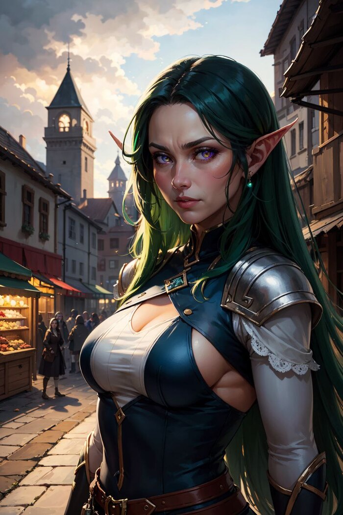 Немного фэнтези от нейросетей: девушка-эльф | Пикабу