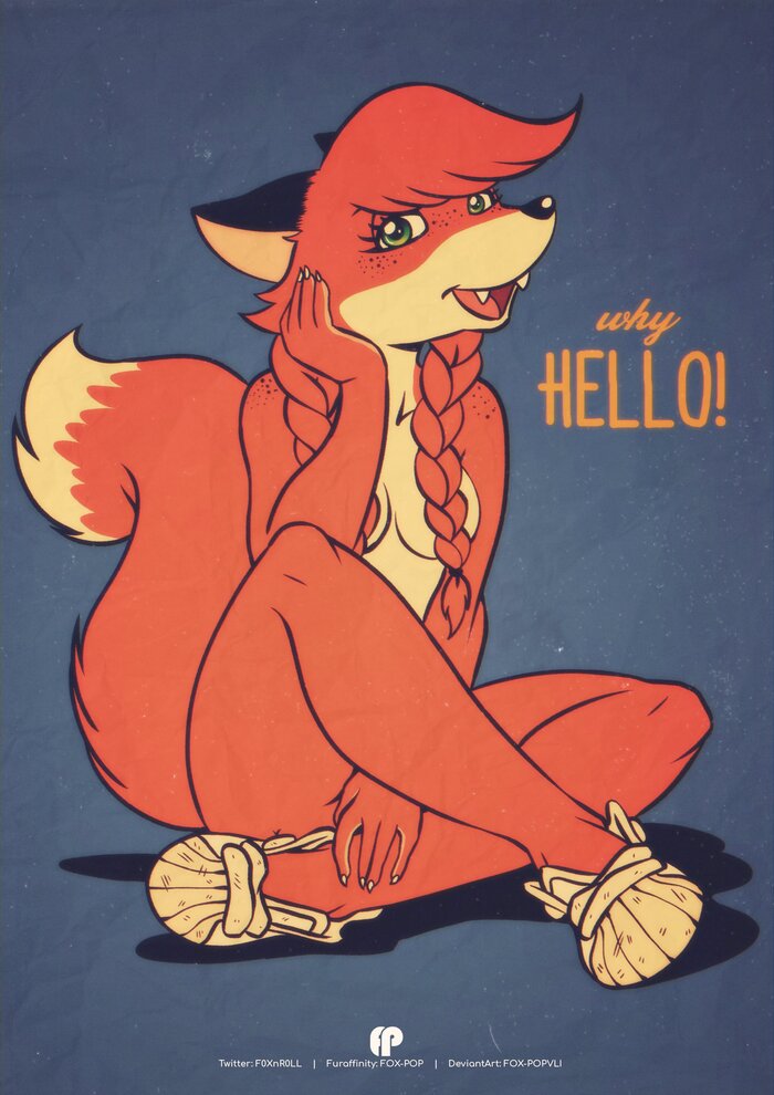 Why hello Furry Art, Furotica, Furry Fox, Fox-pop, Фурри