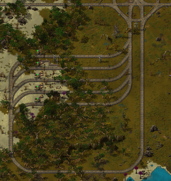 Factorio обновленные перекрески и Logistic Train Network Factorio, Моды, Стратегия, Длиннопост