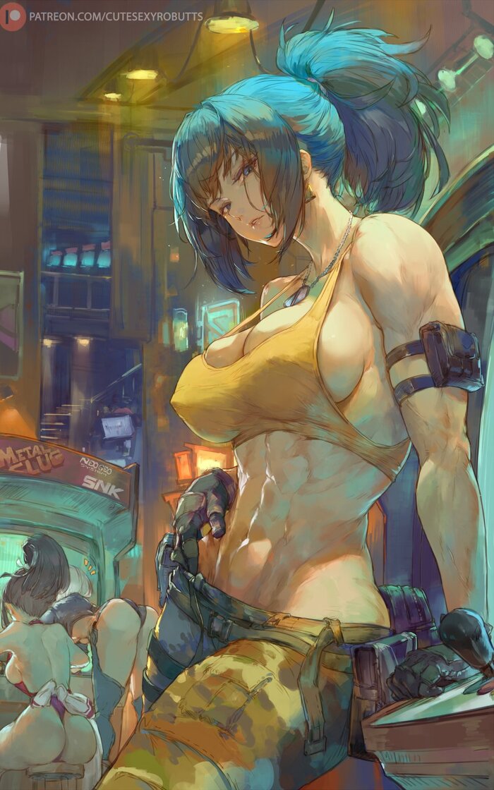 Leona Heidern , Anime Art, , , Leona heidern, The King of Fighters, Cutesexyrobutts,  , Mai Shiranui, Angel (kof), , 