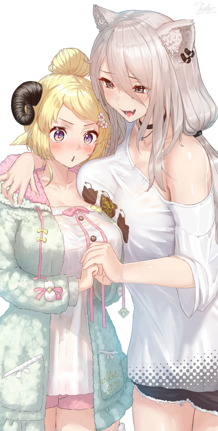 ! , Anime Art, Tsunomaki Watame, Virtual YouTuber, Shishiro Botan, Hololive