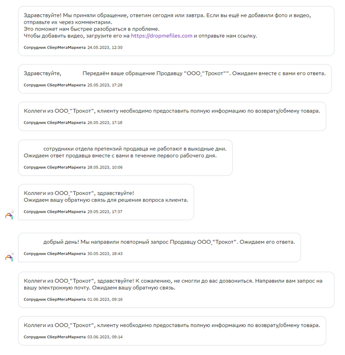 Сбермегамаркет. Молчание продавцов