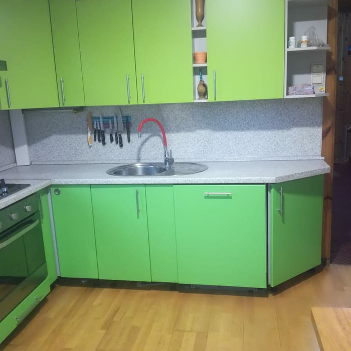 Покраска кухонных фасадов на даче | Пикабу