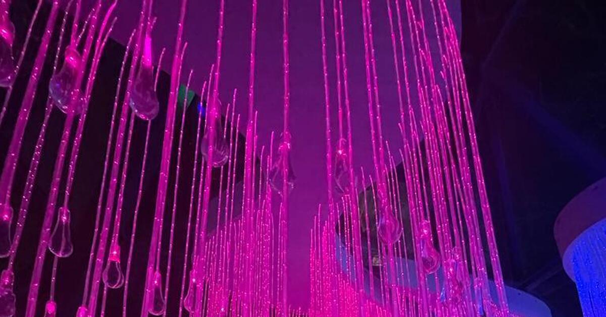 Фотографии нашей световой инсталляции из оптоволокна бокового свечения ...