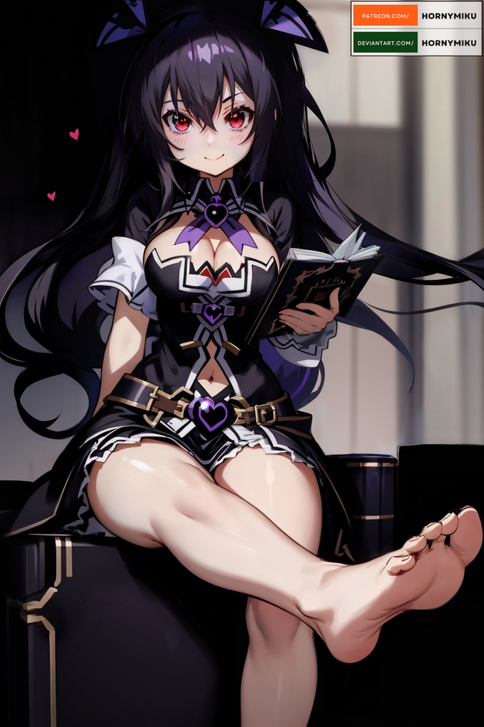 Noire Anime Art, Hyperdimension Neptunia, Neptunia, Noire (Black Heart),  , 