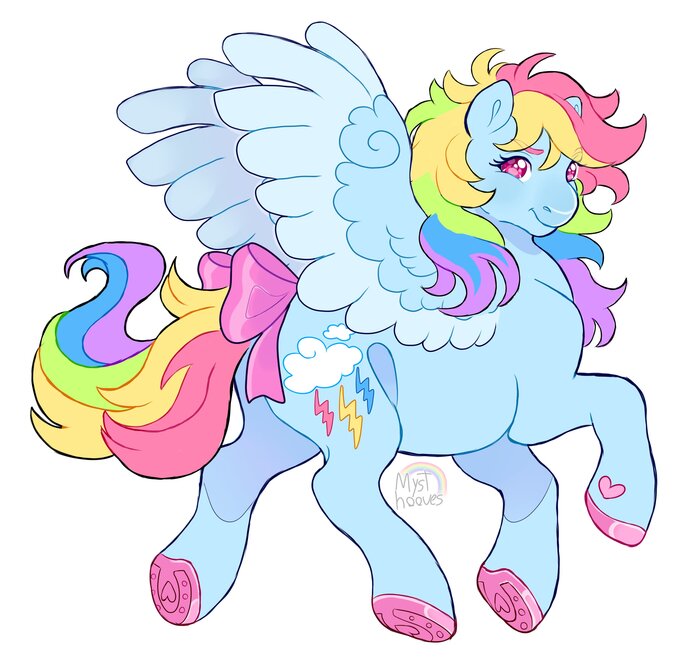   My Little Pony, Ponyart, MLP G1, Rainbow Dash
