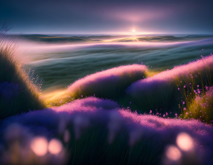 Луга ранним утром