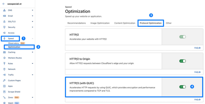 Cloudflare   HTTP/3 Cloudflare, SEO