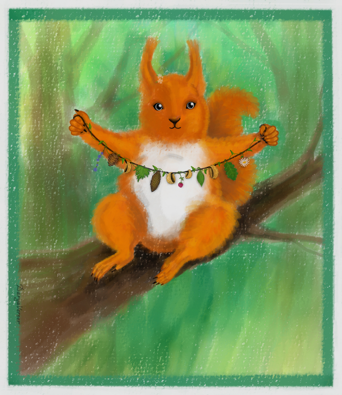 Белочка с бусами | Пикабу