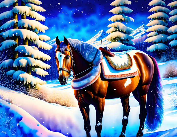 В снежных горах