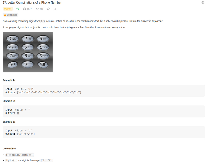LeetCode  5 Letter Combinations of a Phone Number [Medium] Python, , , ChatGPT, , 