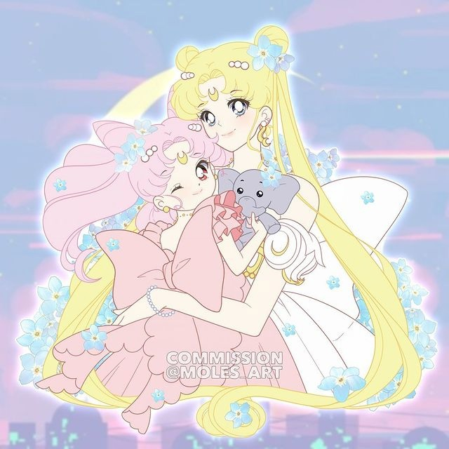   ,   ! Sailor Moon, Anime Art, , Tsukino Usagi, Tsukino Chibiusa, 