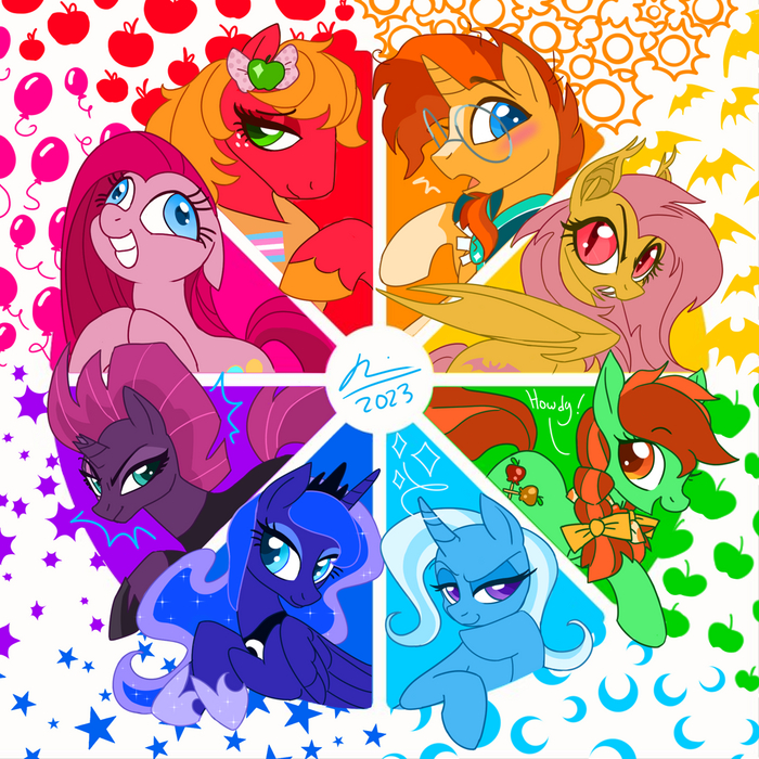 - My Little Pony, Trixie, Princess Luna, Tempest Shadow, Pinkamena Diane Pie, Big Macintosh, Sunburst, Flutterbat