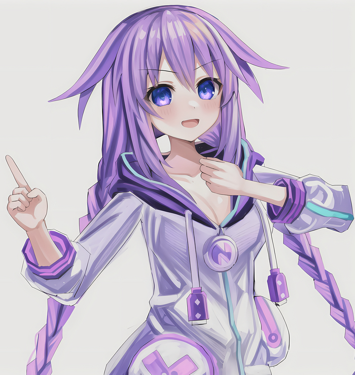 Purple Heart Anime Art, Hyperdimension Neptunia, Neptunia, Neptune, Purple Heart,  , Stable Diffusion, Lalo_lego