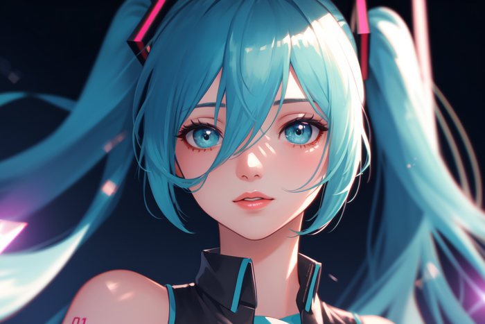 Miku , , 2D, Stable Diffusion,  , Anime Art, , ,  ,  ,  , Hatsune Miku, Vocaloid