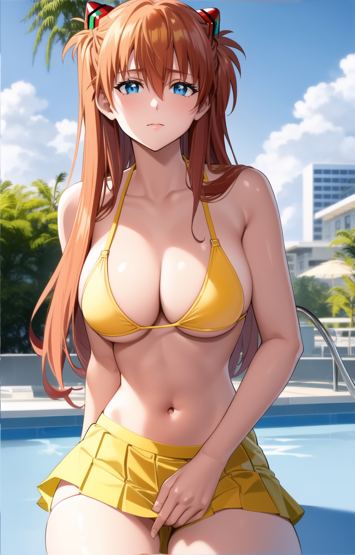 Asuka Langley и Купальник: история персонажа, арты, моменты из аниме —Горячее