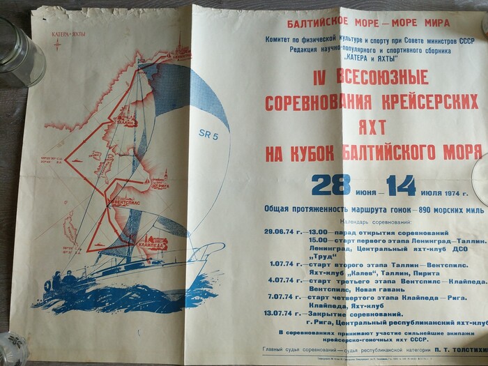 Плакаты СССР кубок Балтики 1972-1975Главный судья П. ТолстихинНаходки на помойке Яхт-клуб, Советские плакаты, СССР, Кубок балтики, Длиннопост