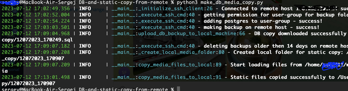 Простой бэкап базы данных Postgres и статики для небольшого Django ...