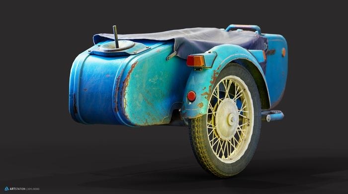 Люлька Днепра Текстуры, 3D, Мото, Топология, Hard surface, Реализм, Gamedev, Gameready, Low poly, Днепр, Мотоцикл Днепр, Урал, Мотоцикл Урал, Ржавчина, Колесо, Blender, 3D моделирование, Видео, YouTube, Длиннопост