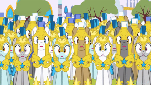 Сбоят My Little Pony, Original Character, Royal Guard, Гифка