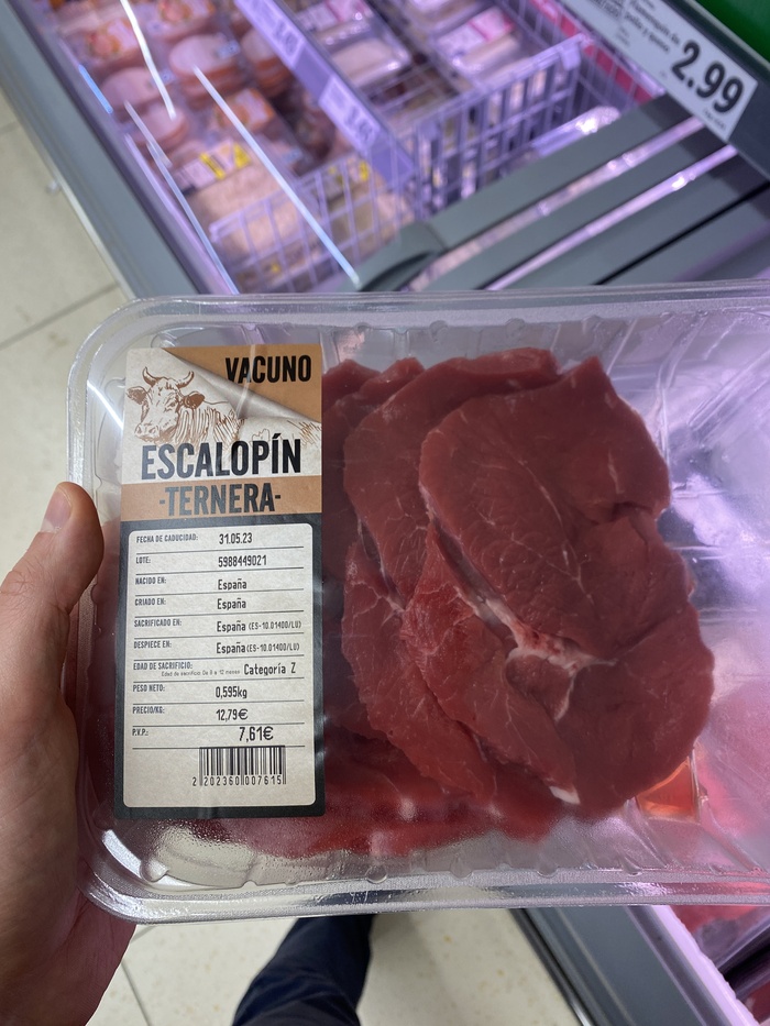 Цены на продукты в Испании. Мясо Мясо, Продукты, Цены, Экономия, Испания, Жизнь за границей, Длиннопост
